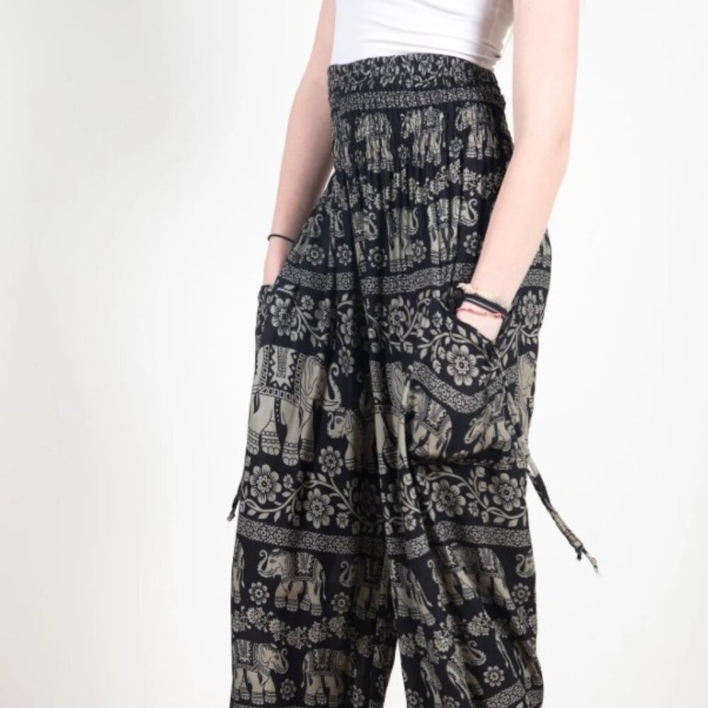 Bundle of 3 Women's Medium Harem Elephant Pant Joggers Loungewear Boho